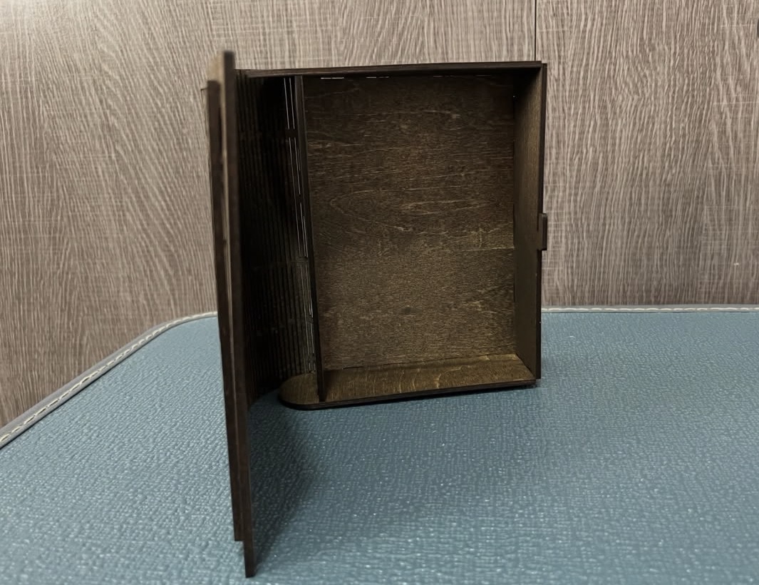 Open custom wooden book box